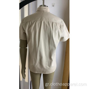 Ανδρικό πουκάμισο με κοντό μανίκι και καθαρό βαμβάκι